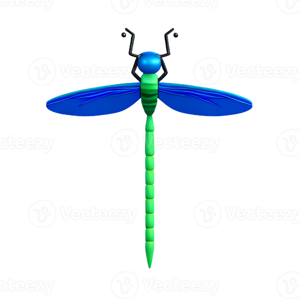 dragonfly 3d rendering icon illustration png