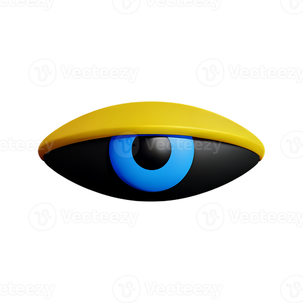 cartoon eyes 3d rendering icon illustration png