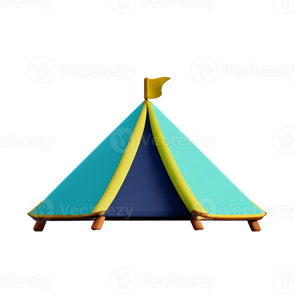 tent 3d rendering icon illustration png