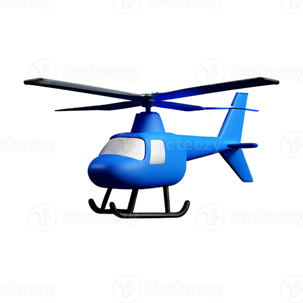 helicopter 3d rendering icon illustration png