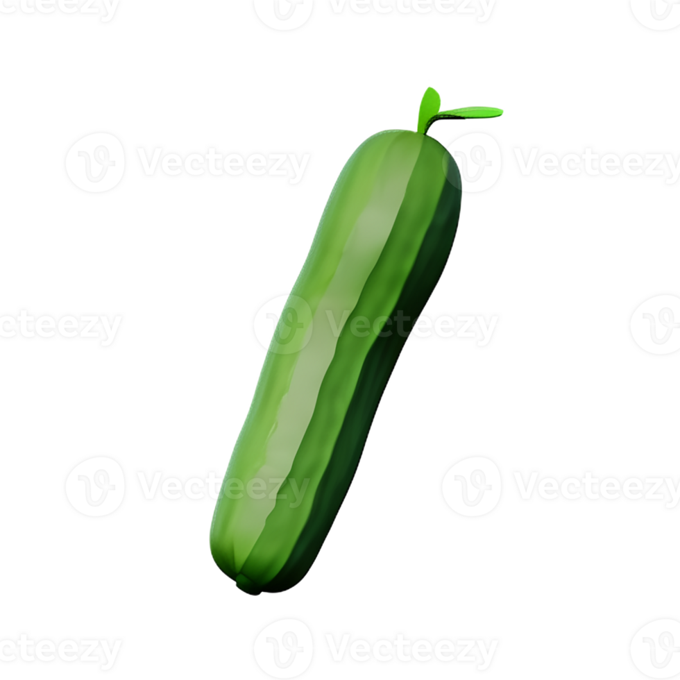 cucumber 3d rendering icon illustration png