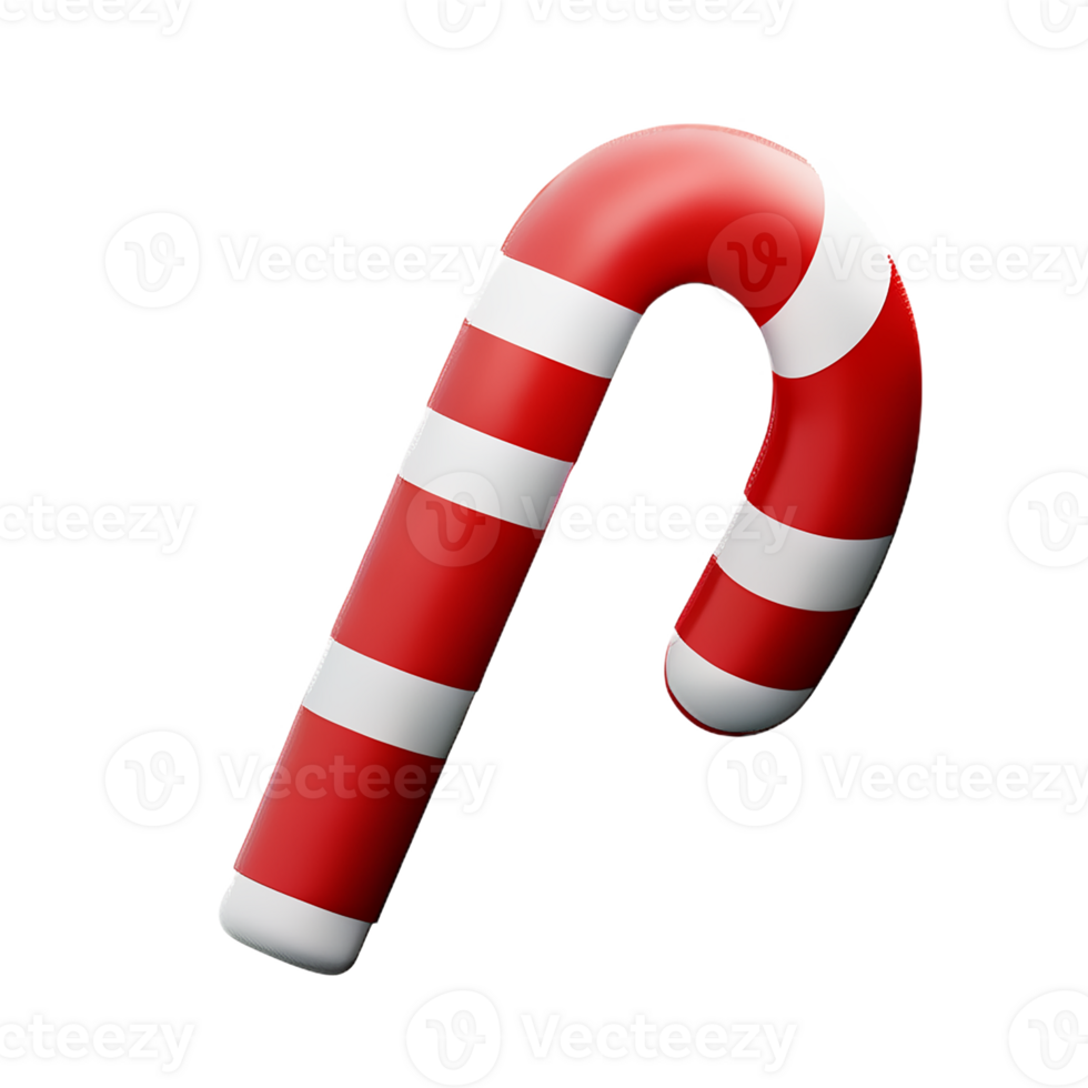 candy cane 3d rendering icon illustration png