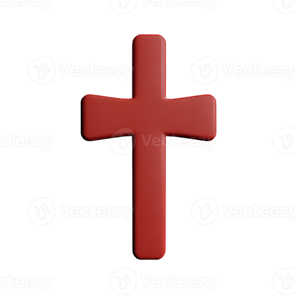 christian cross 3d rendering icon illustration png