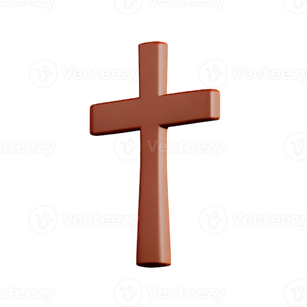 christian cross 3d rendering icon illustration png