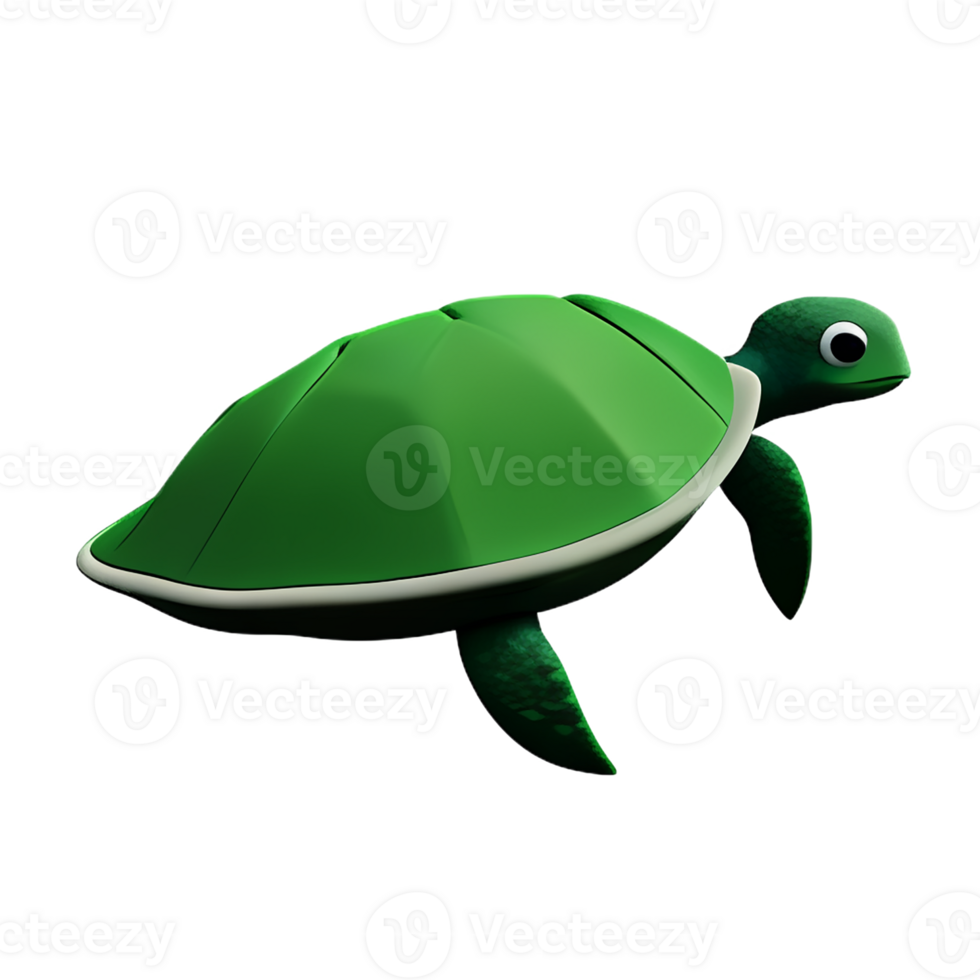 sea turtle 3d rendering icon illustration png