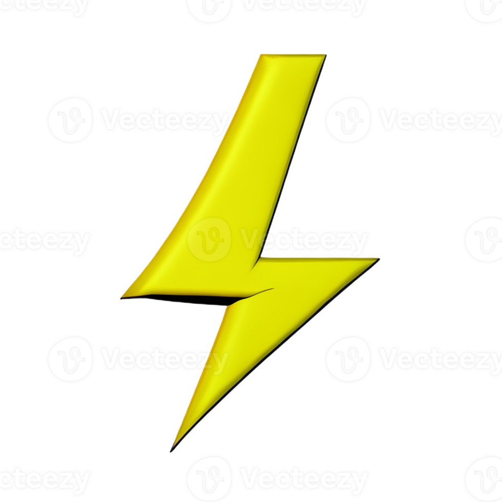 lightning bolt 3d rendering icon illustration png