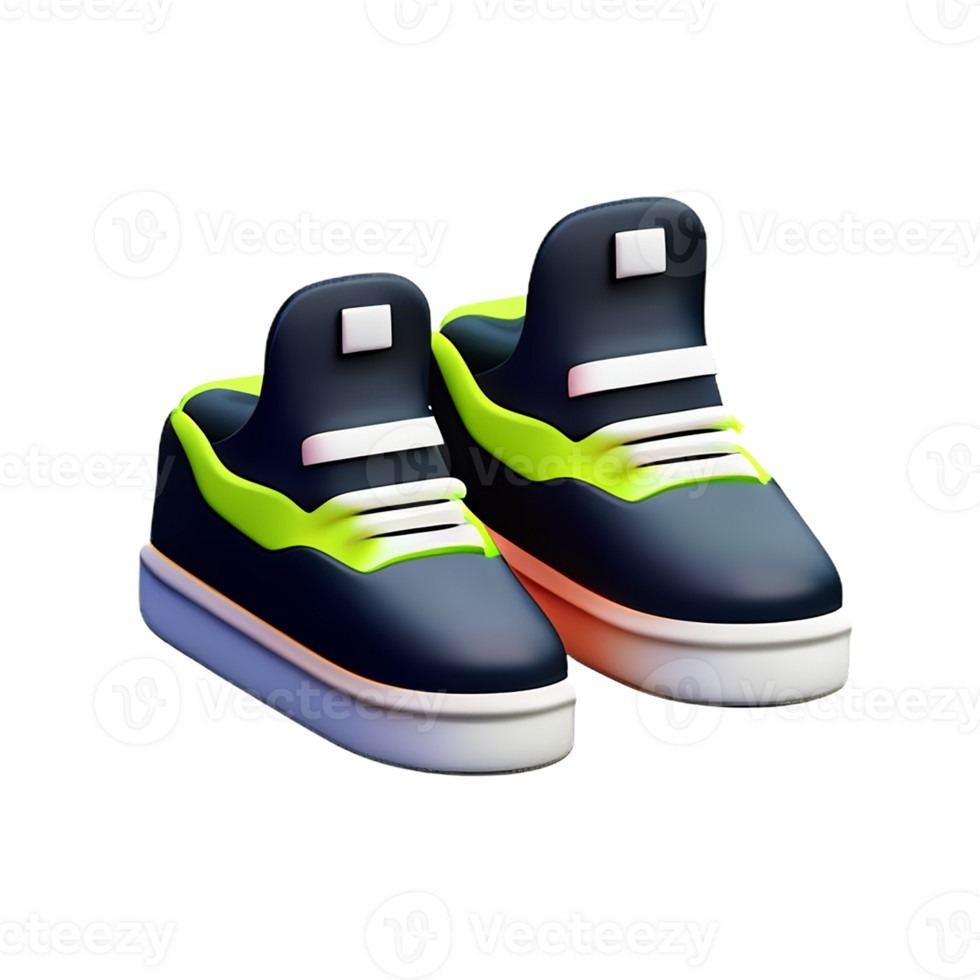 sneakers 3d rendering icon illustration png