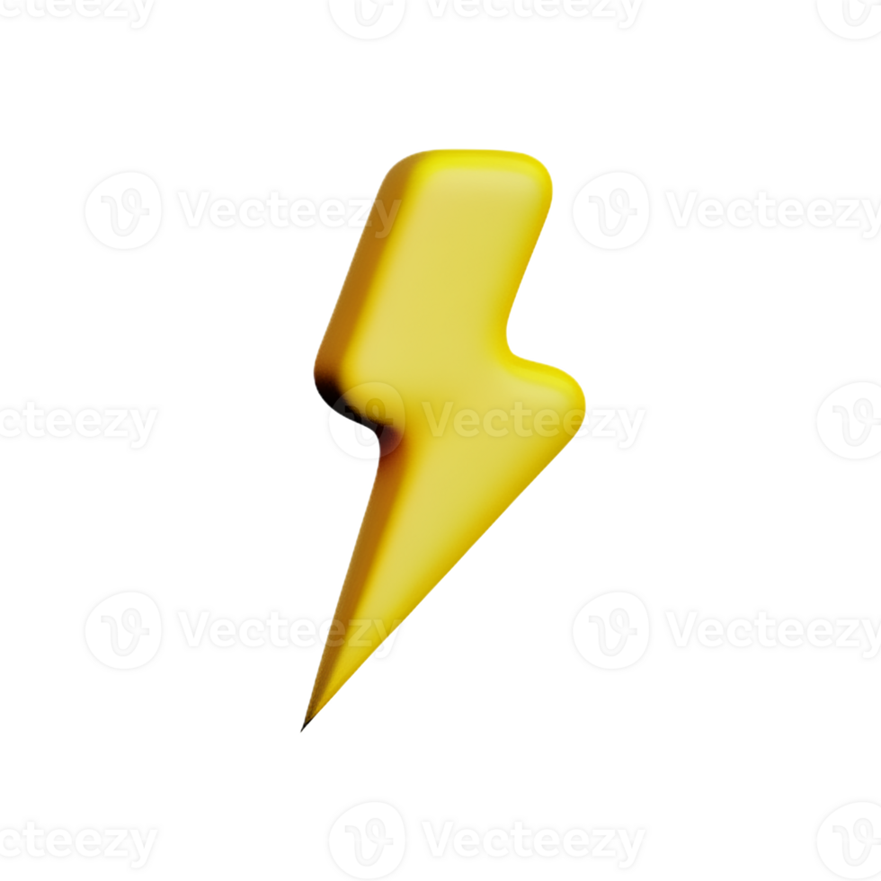 lightning bolt 3d rendering icon illustration png