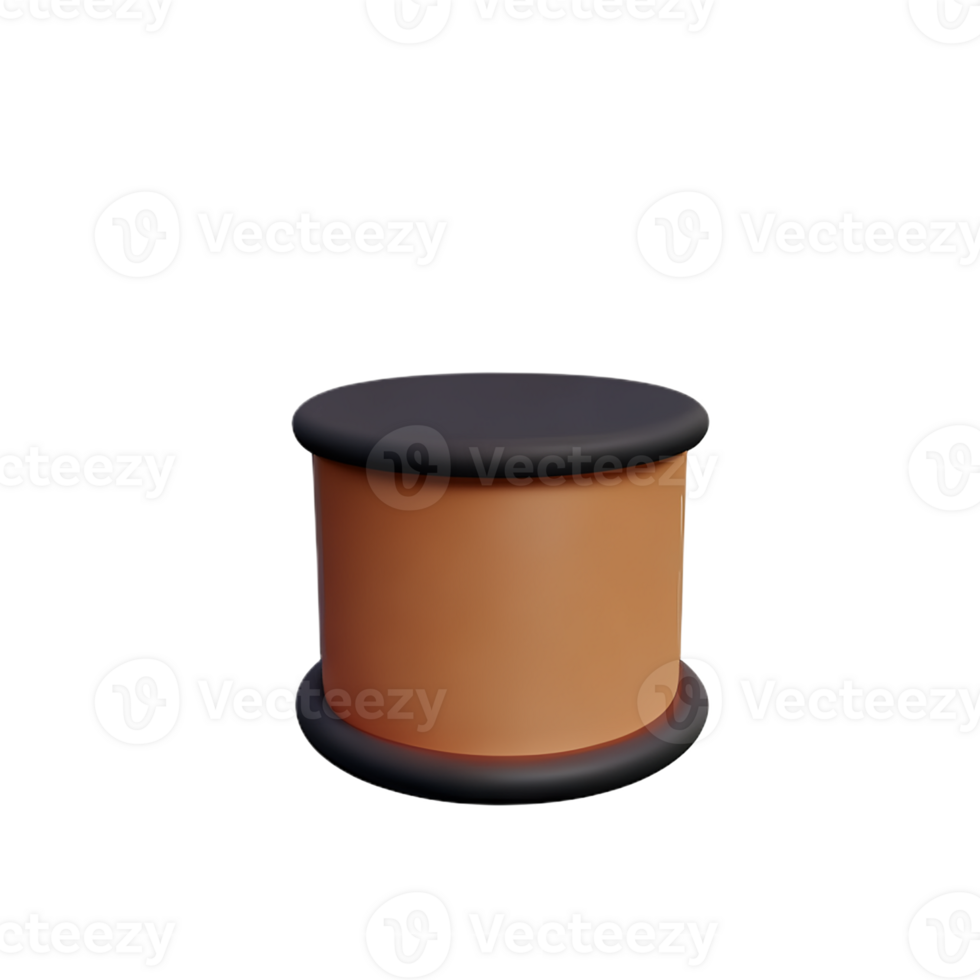 drum 3d rendering icon illustration png