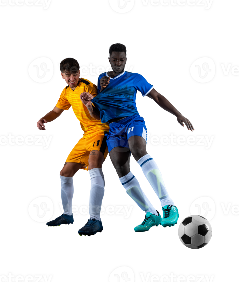 calcio scena con competere calcio Giocatori a il stadio png