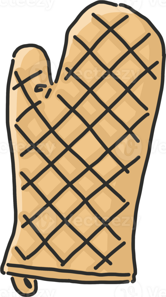 Kitchen items Over mitt cartoon style png
