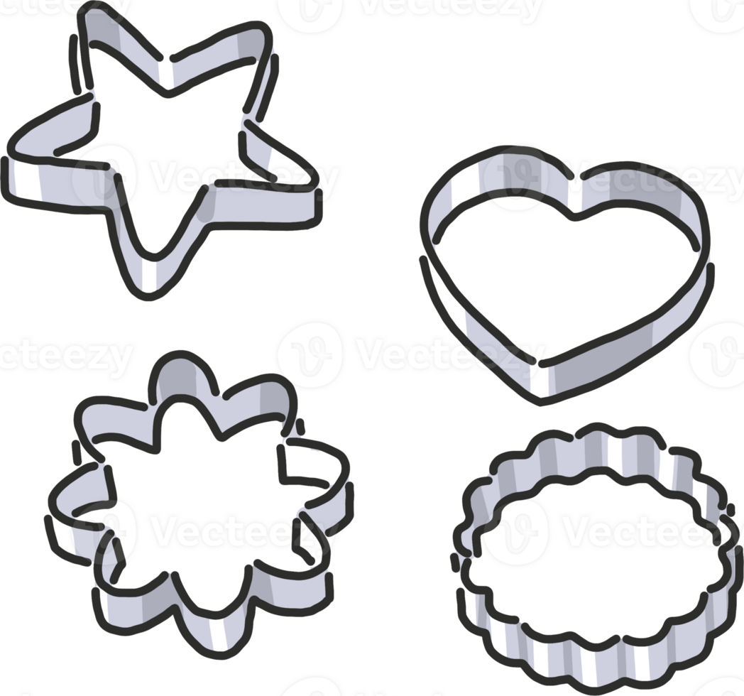 Kitchen items Cookies cutter cartoon style 28799998 PNG