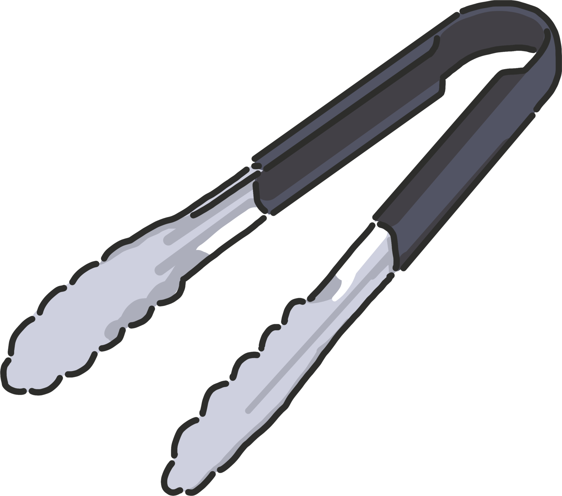 Kitchen items Tongs cartoon style 28800004 PNG