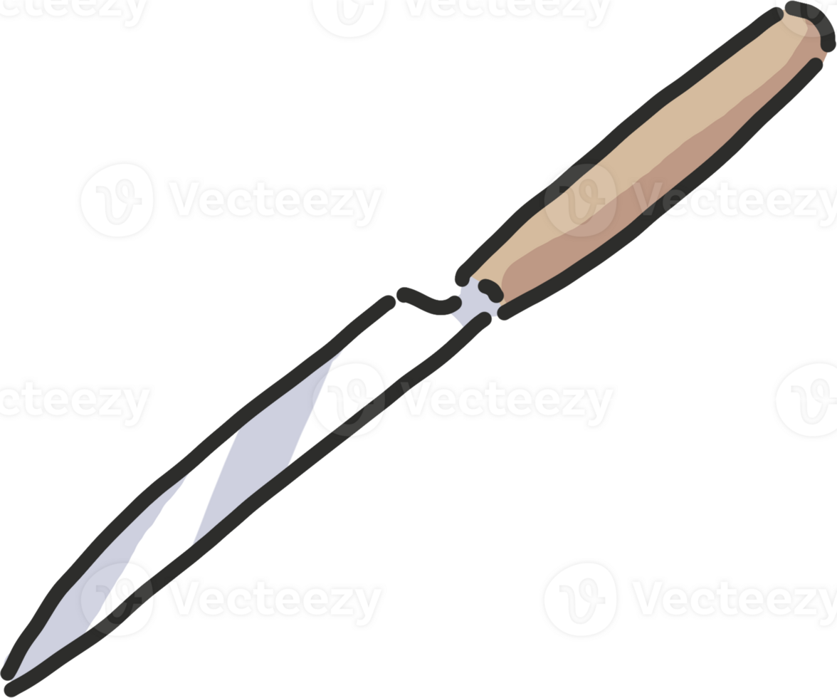 Kitchen items Knife cartoon style png