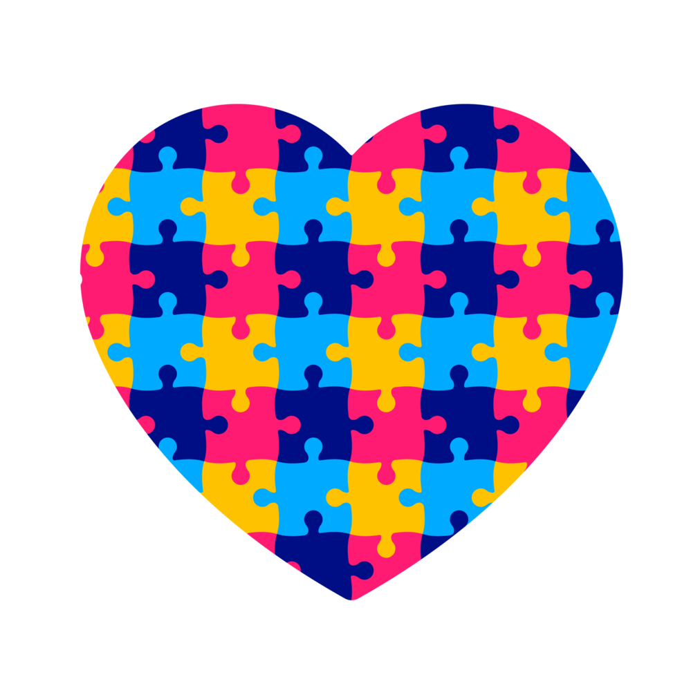 värld autism medvetenhet dag autism pussel bit kärlek ikon png design mall berömd i 2 april. använda sig av till bakgrund, baner, kort, hälsning kort, affisch, bok omslag, plakat, Foto ram, mall.