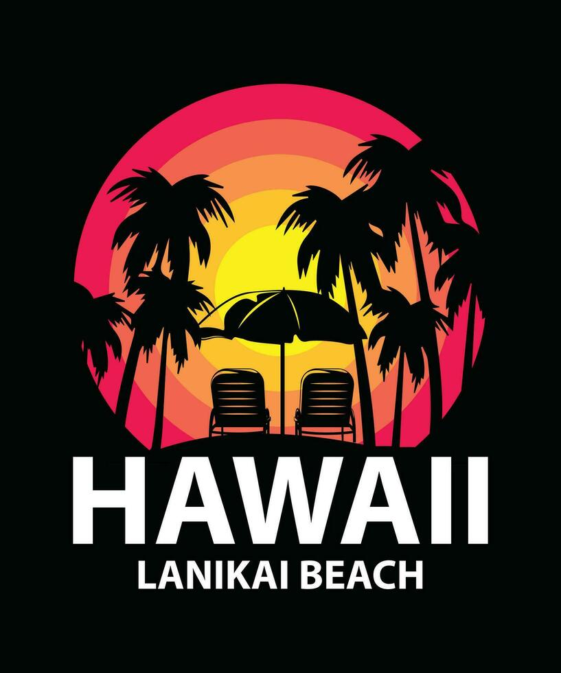 Hawaii Lanikai Beach vector