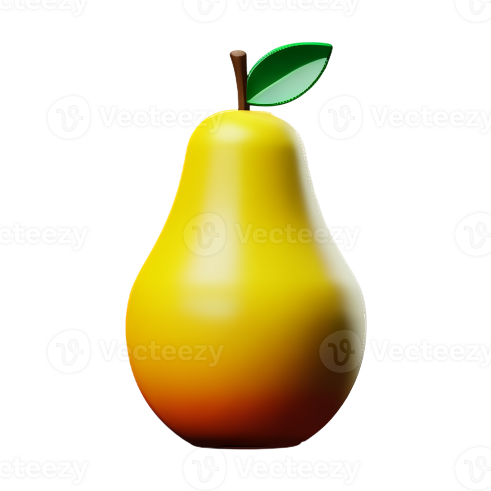 pear 3d rendering icon illustration png