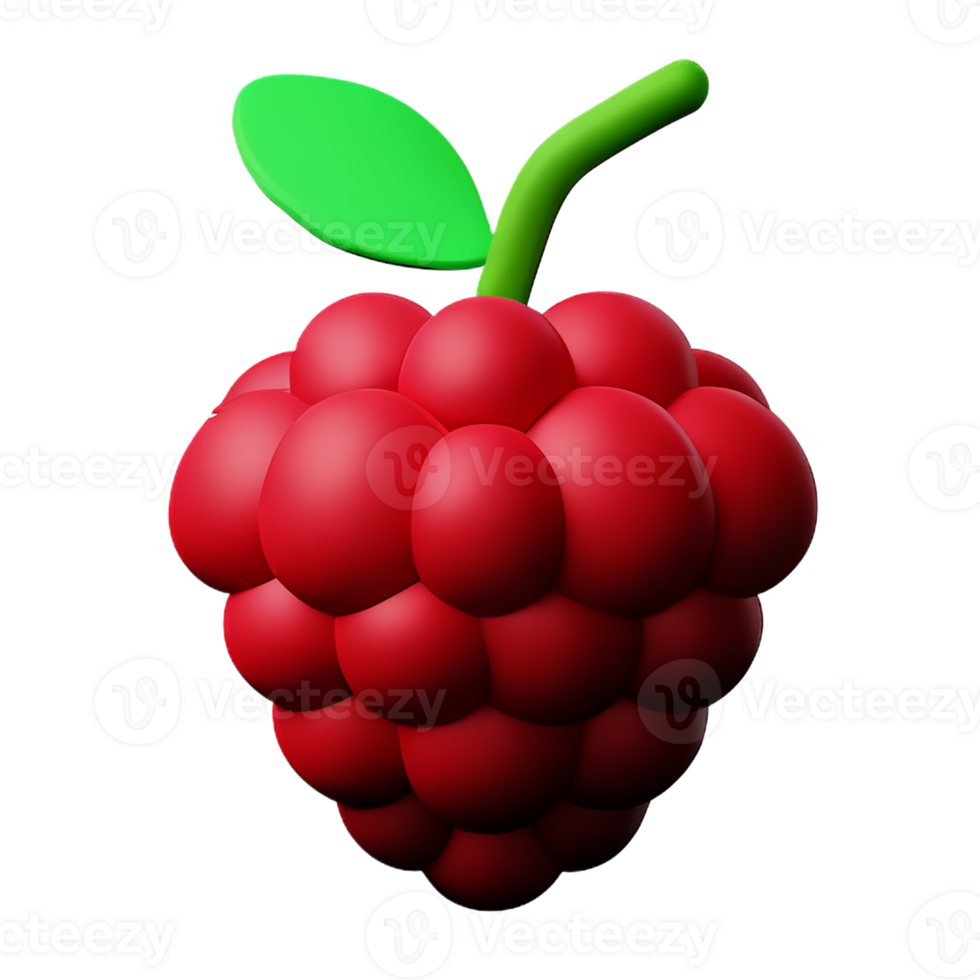 raspberry 3d rendering icon illustration png