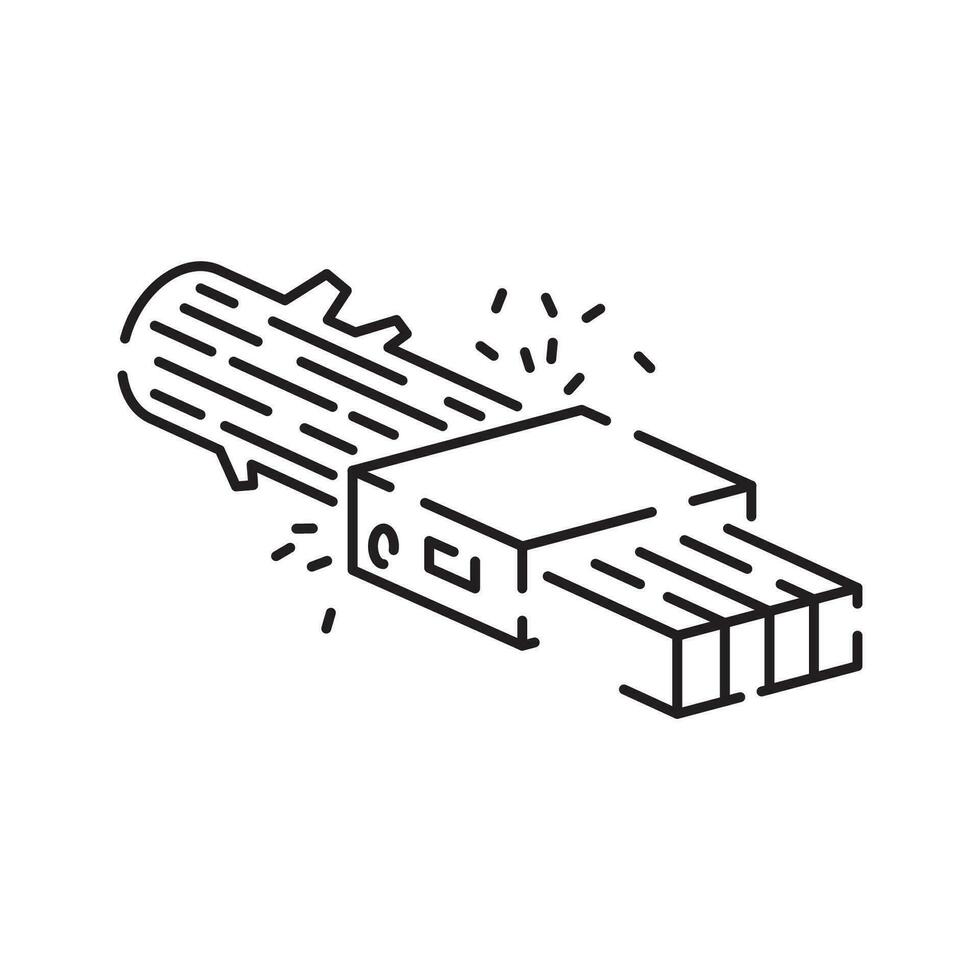 Woodcutter line icon. Logging, sawmill line icon in circles, logging truck, tree harvester, timber, lumberjack, wood and lumber. Vector illustration.