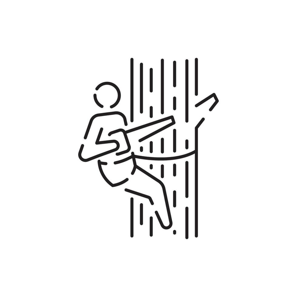 Woodcutter line icon. Log, wood, wooden icon outline style for your web design. vector
