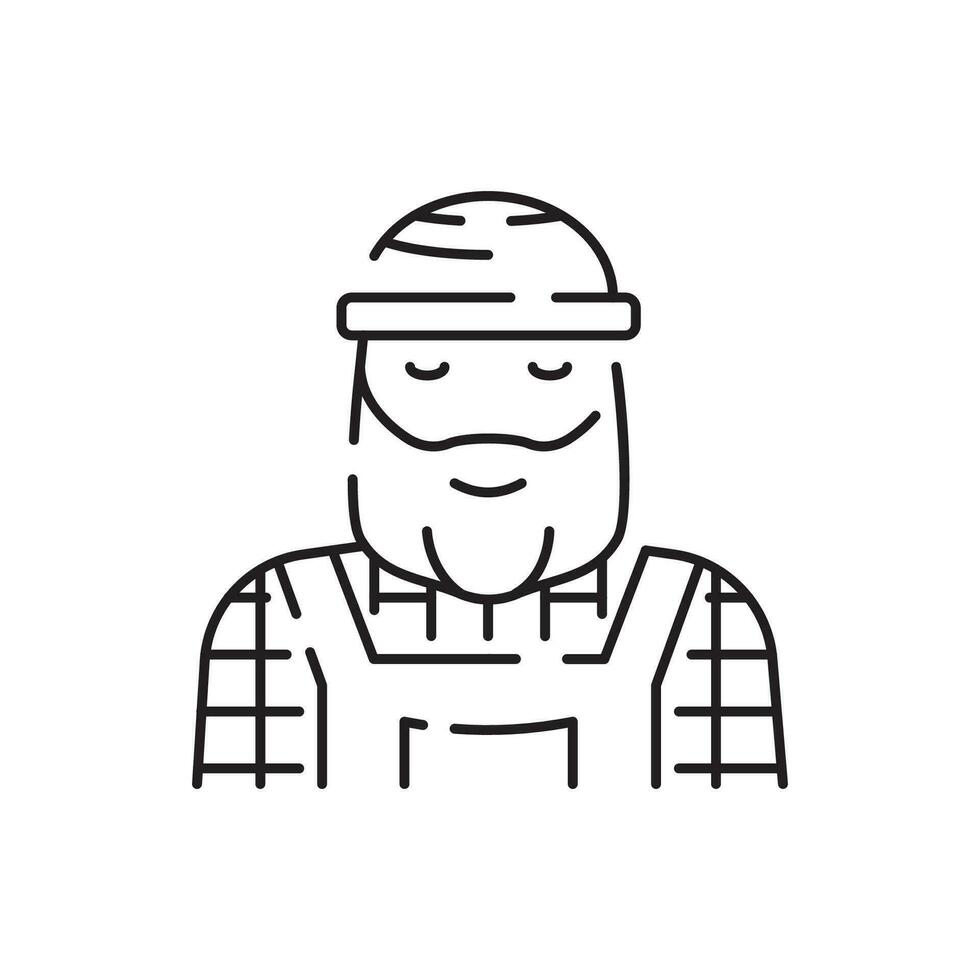 Woodcutter line icon. Log, wood, wooden icon outline style for your web design. vector