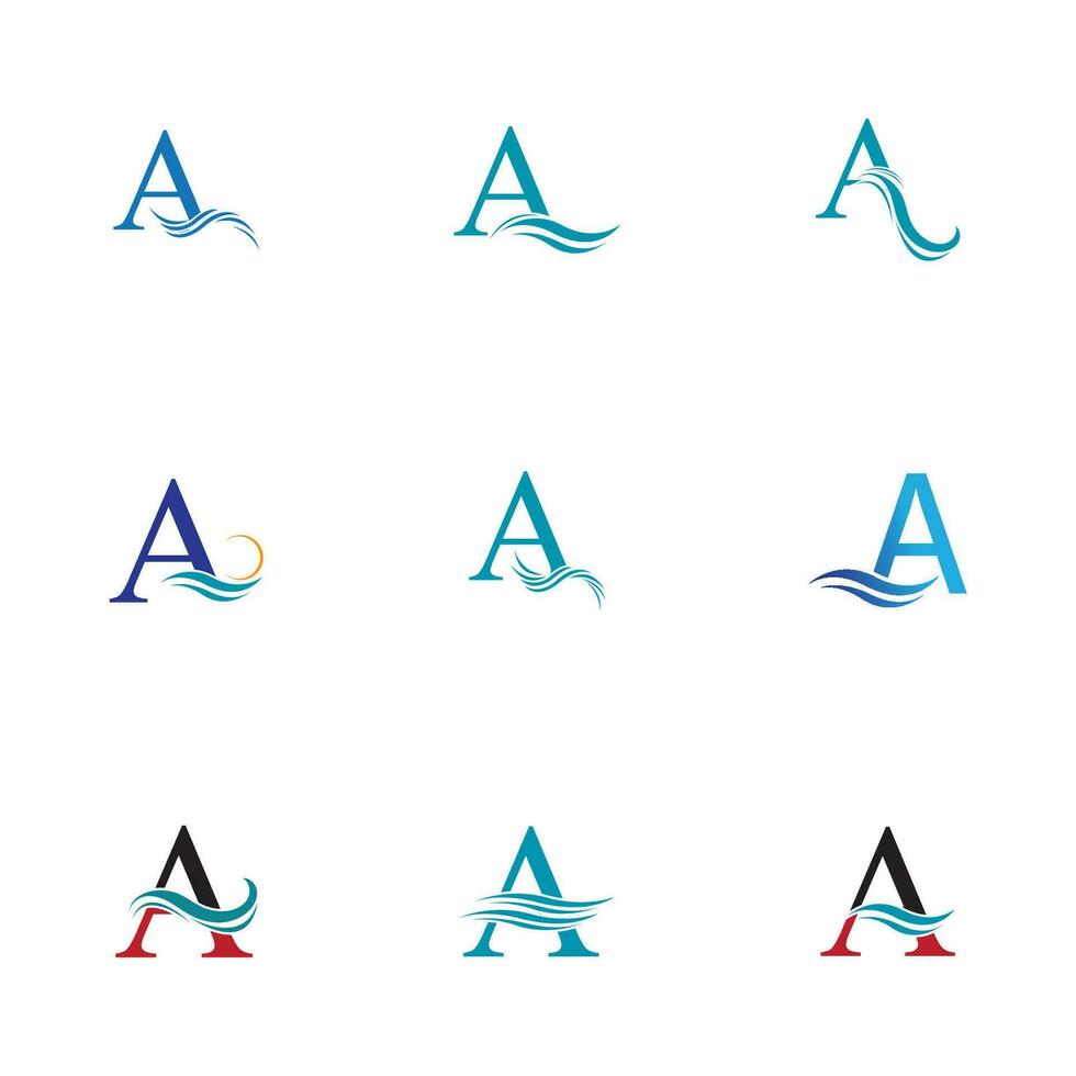 A letter wave Logo Template vector illustration