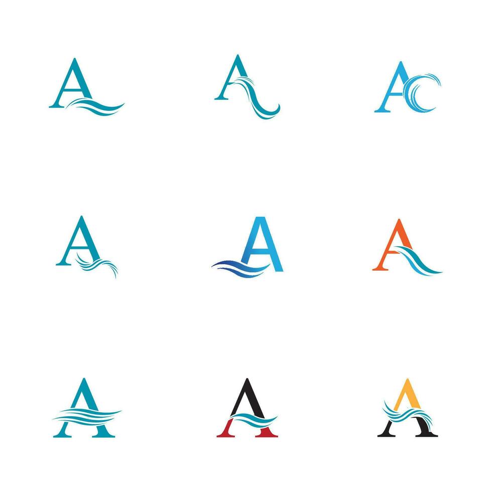 un letra ola logo modelo vector ilustración