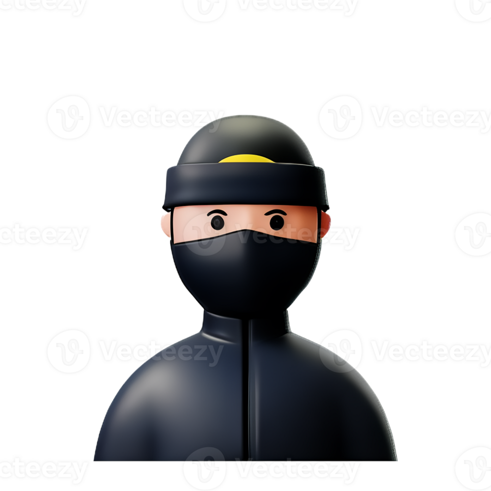 ninja 3d rendering icon illustration png