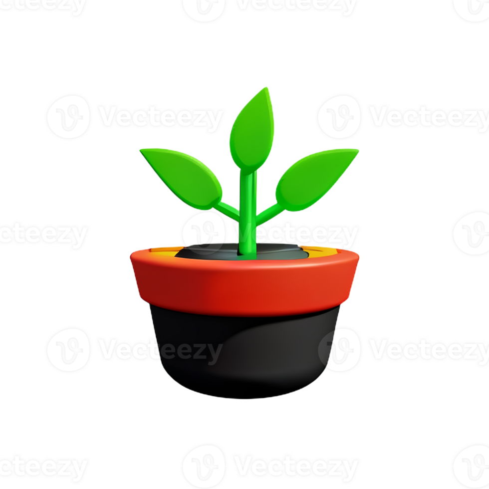 pot 3d rendering icon illustration png