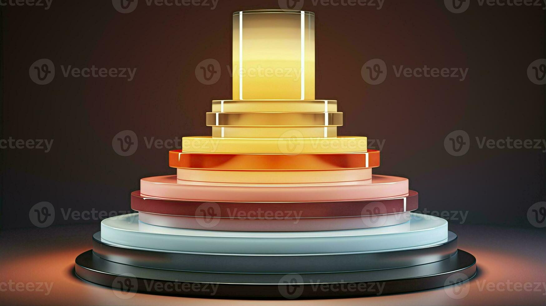 neon podium in bright psychedelic colors with backlighting. in y2k style. ai generated photo