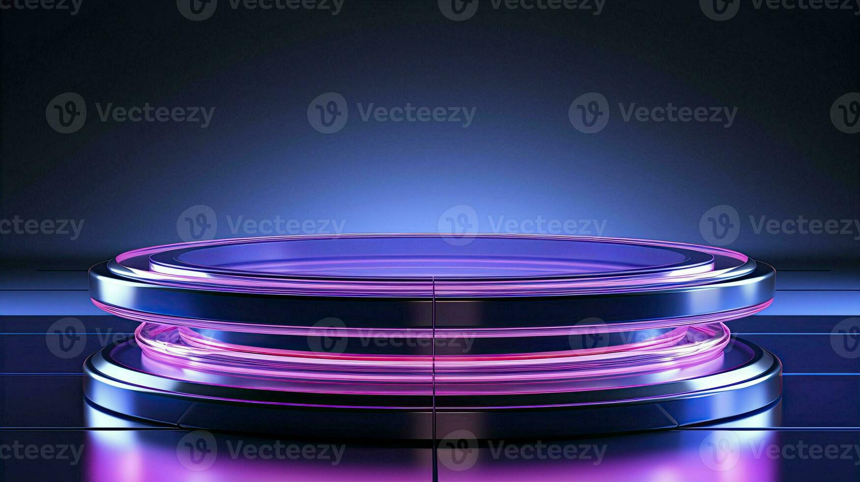 neon podium in bright psychedelic colors with backlighting. in y2k style. ai generated photo