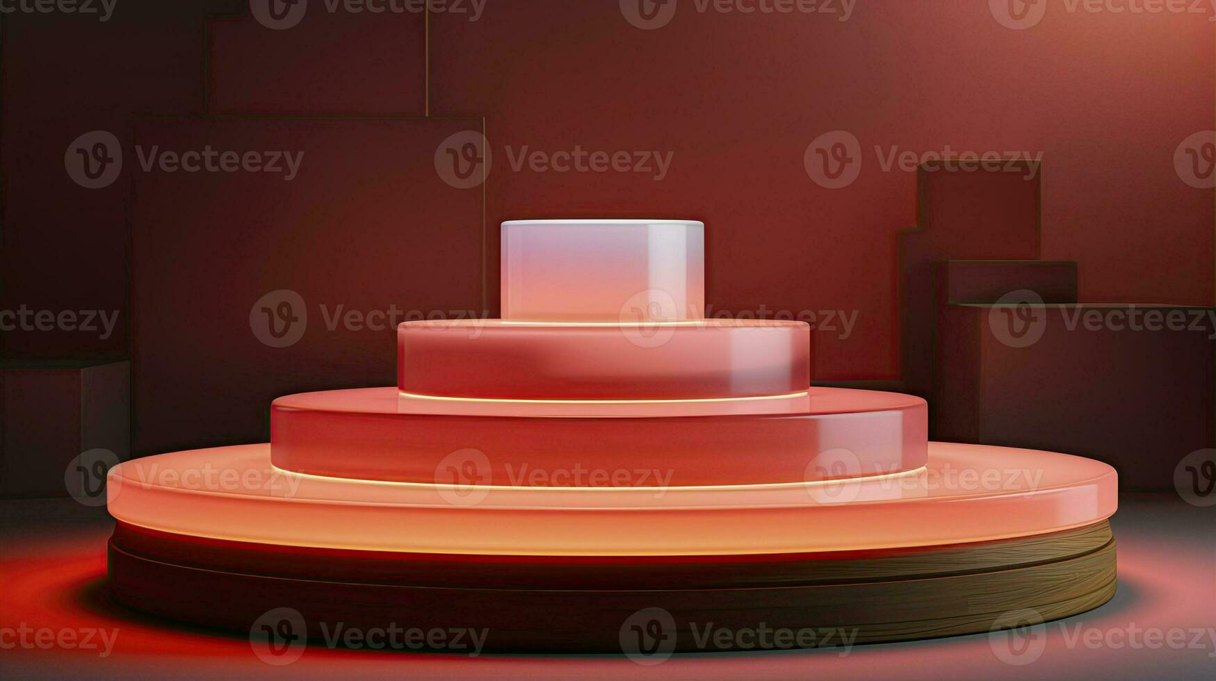neon podium in bright psychedelic colors with backlighting. in y2k style. ai generated photo