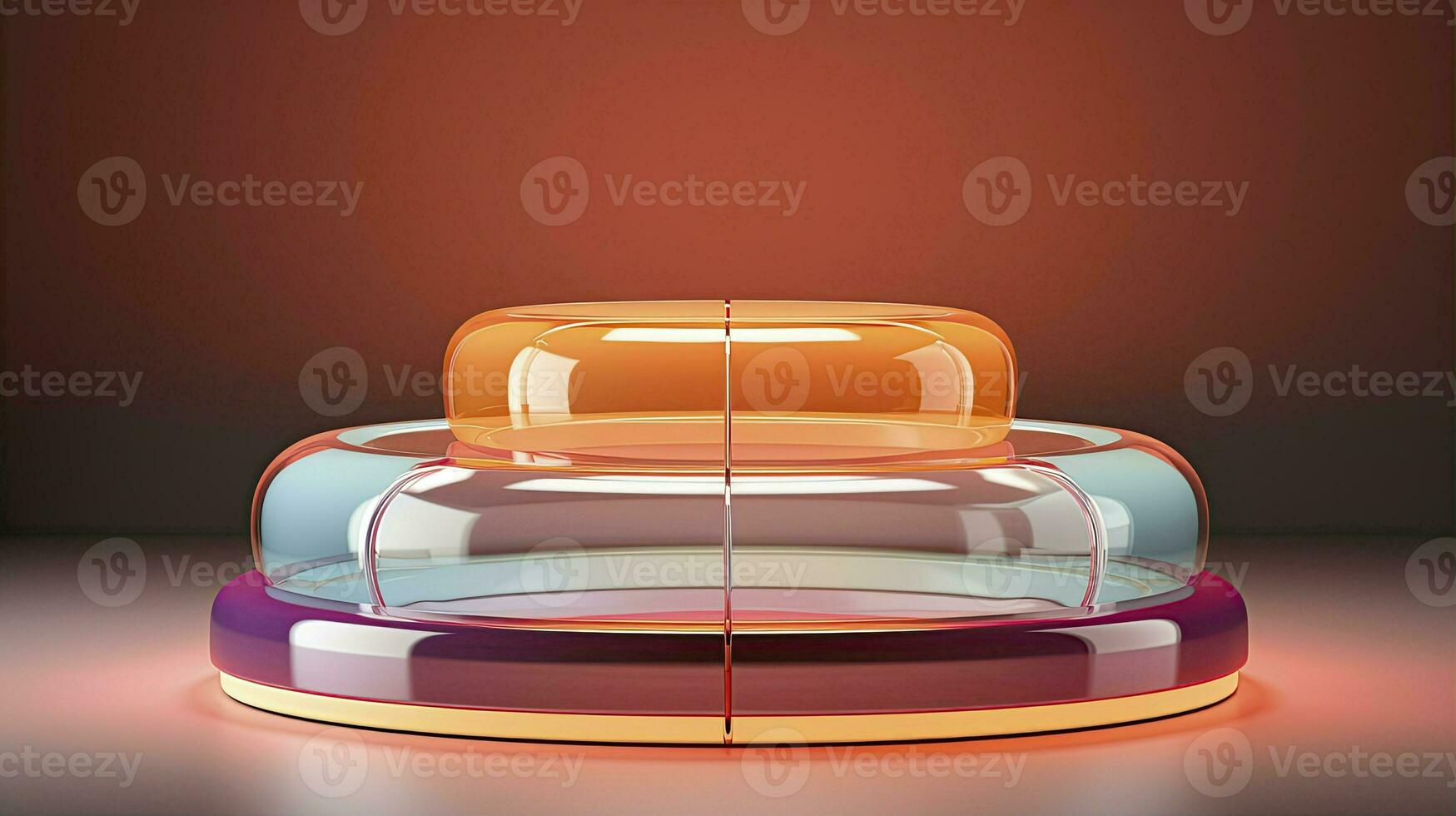 neon podium in bright psychedelic colors with backlighting. in y2k style. ai generated photo