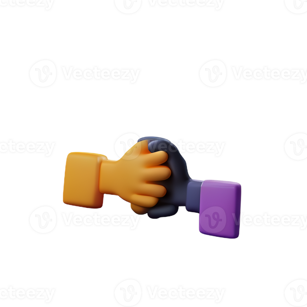 holding hands 3d rendering icon illustration png