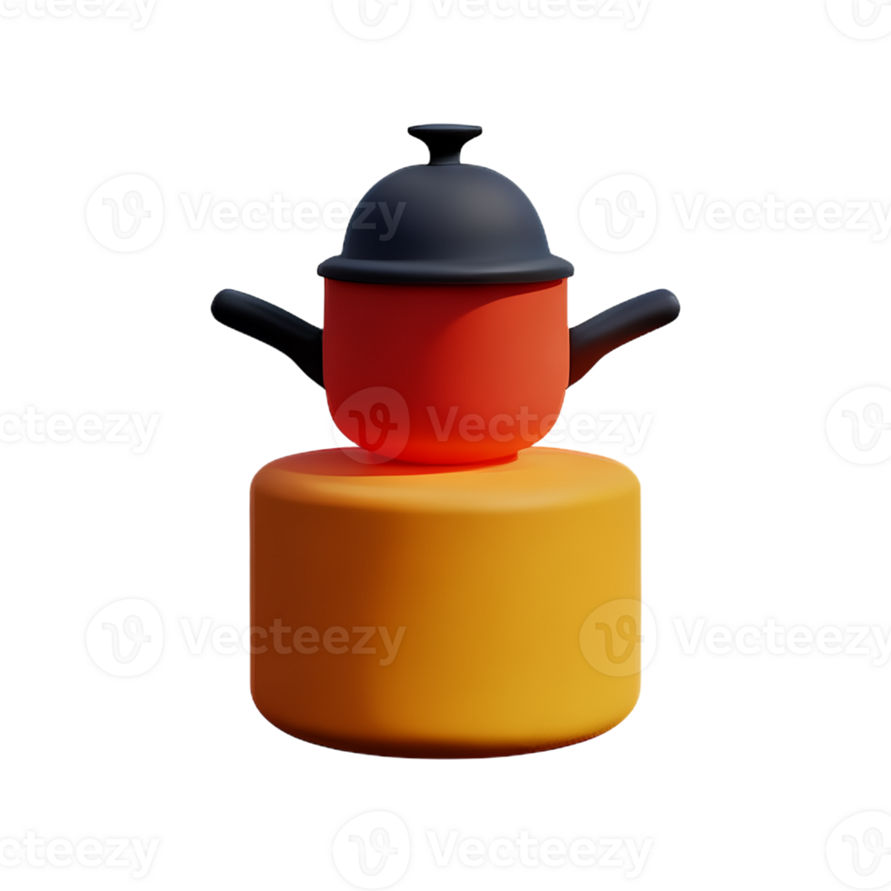 pot 3d rendering icon illustration png