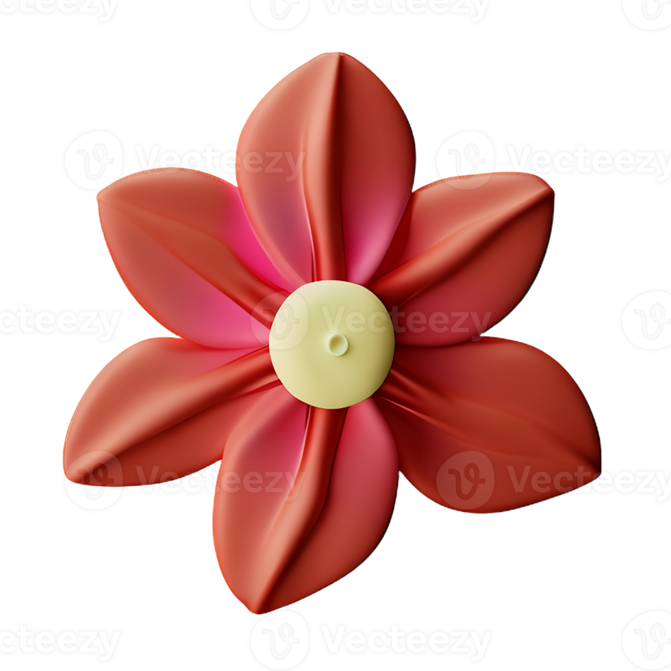 hibiscus 3d rendering icon illustration png