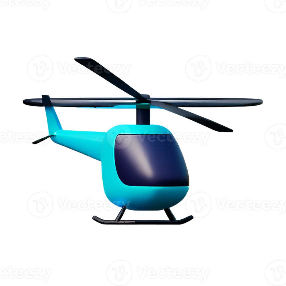 helicopter 3d rendering icon illustration png