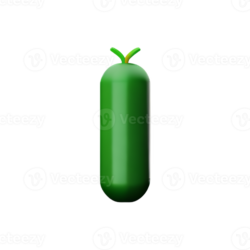 cucumber 3d rendering icon illustration png