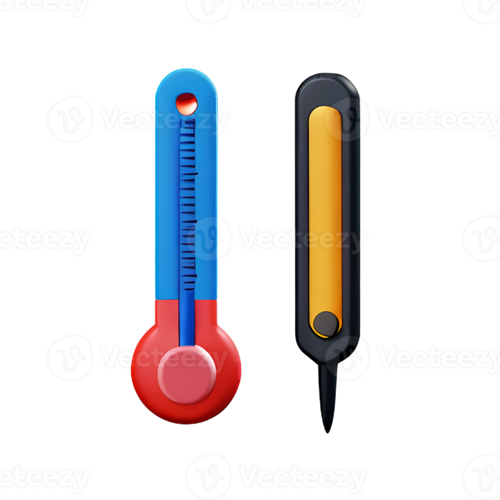 thermometer 3d rendering icon illustration png