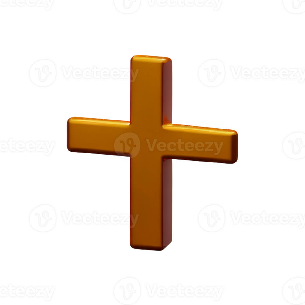 christian cross 3d rendering icon illustration png