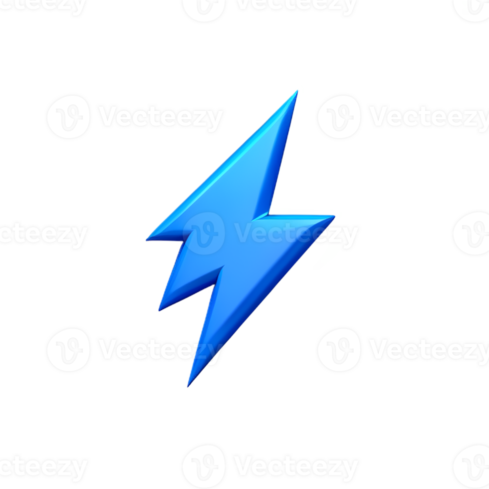 lightning bolt 3d rendering icon illustration png