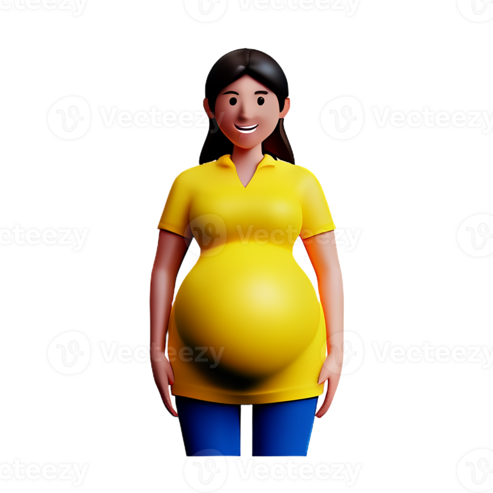 pregnant 3d rendering icon illustration png