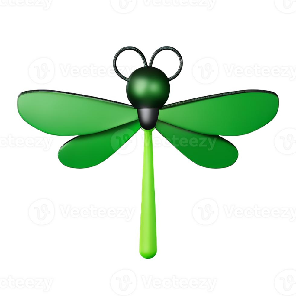 dragonfly 3d rendering icon illustration png