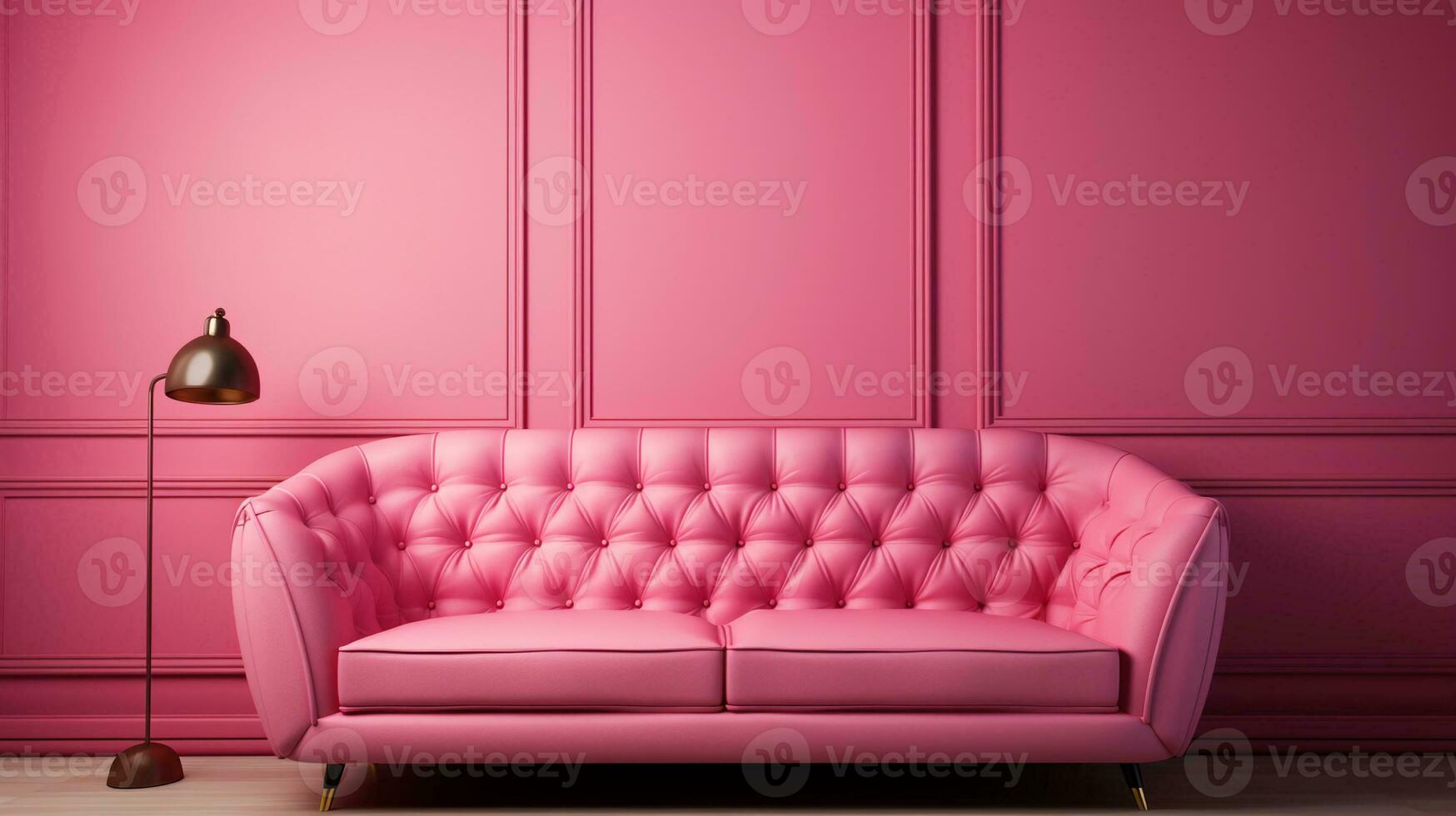 interior retro background in pink bright glamor style, AI Generated photo