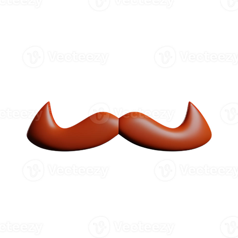 mustache 3d rendering icon illustration png