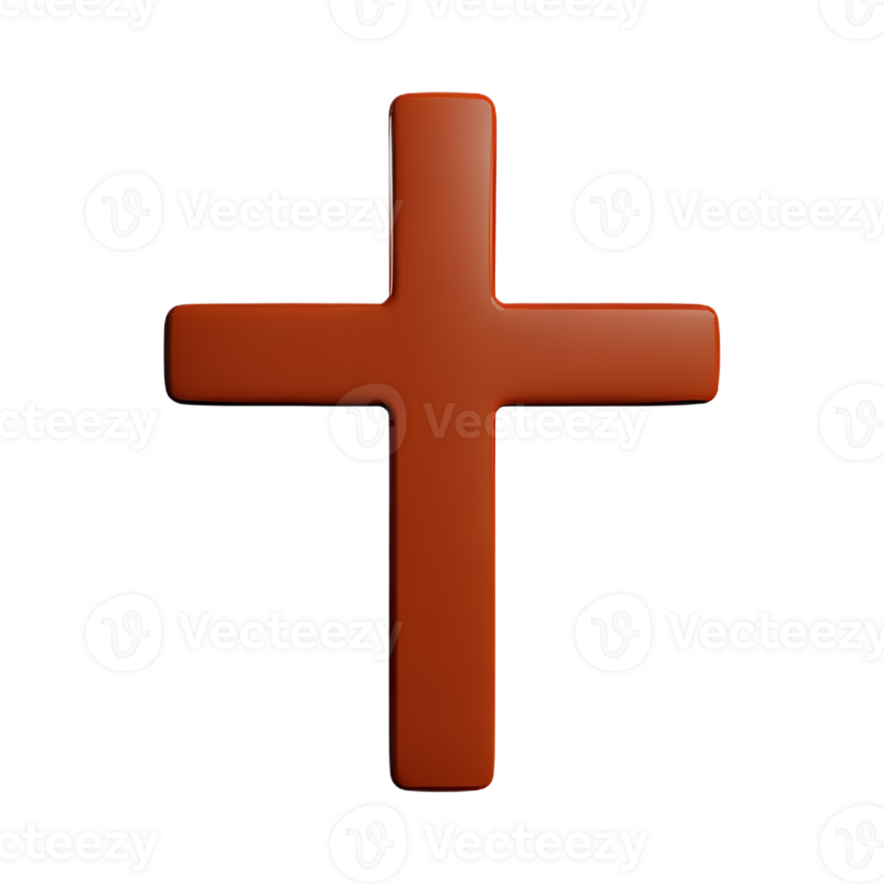christian cross 3d rendering icon illustration png