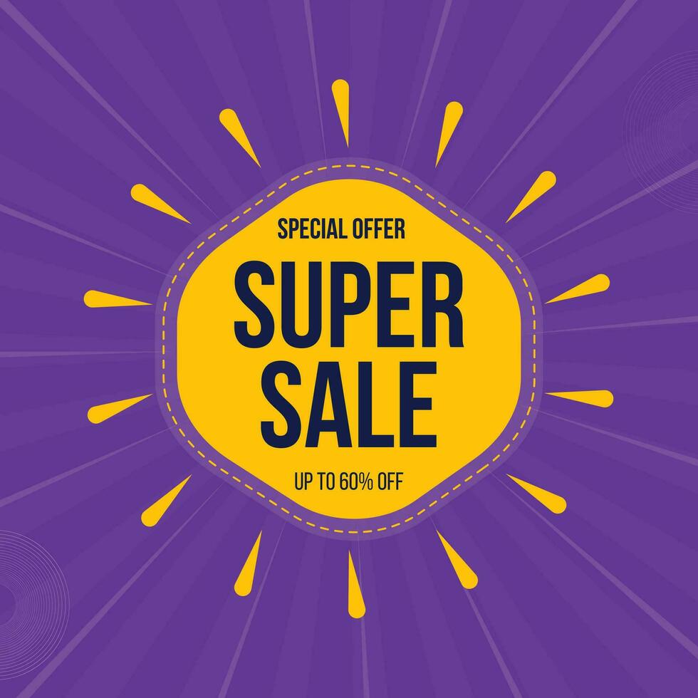 Super sale square banner vector