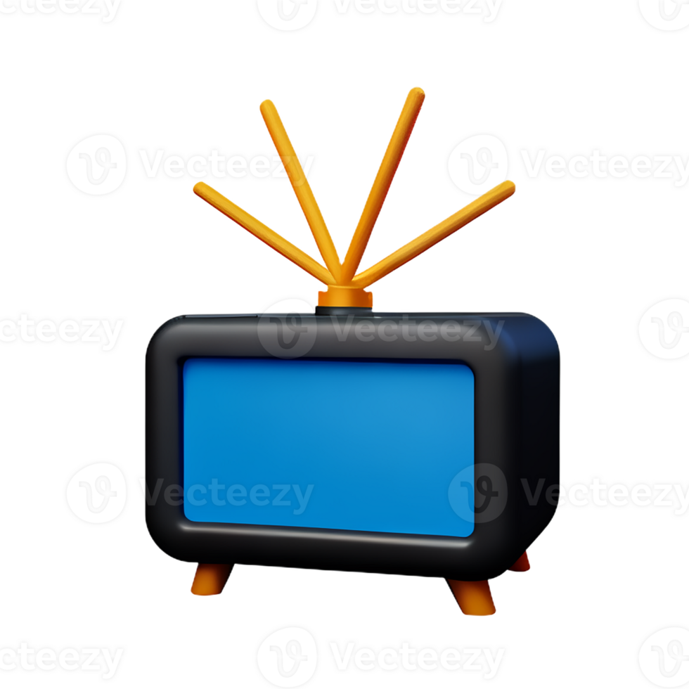 television 3d rendering icon illustration png