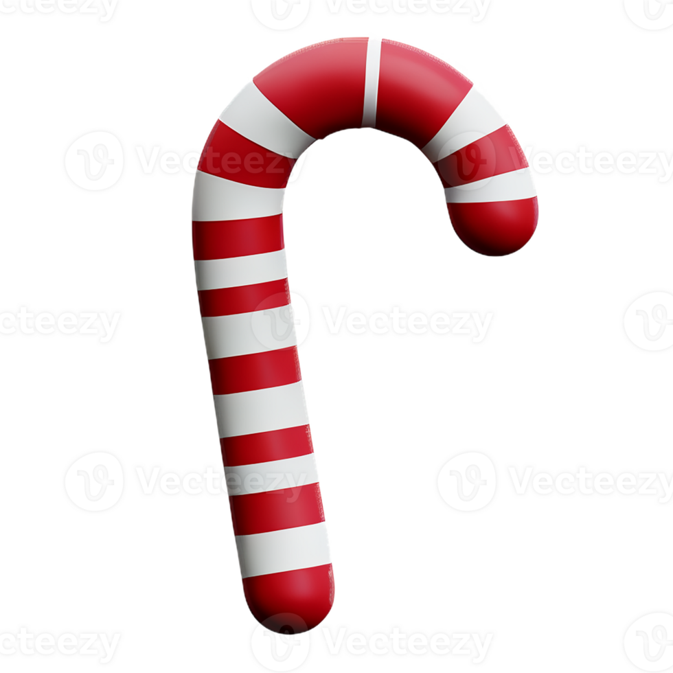 candy cane 3d rendering icon illustration png