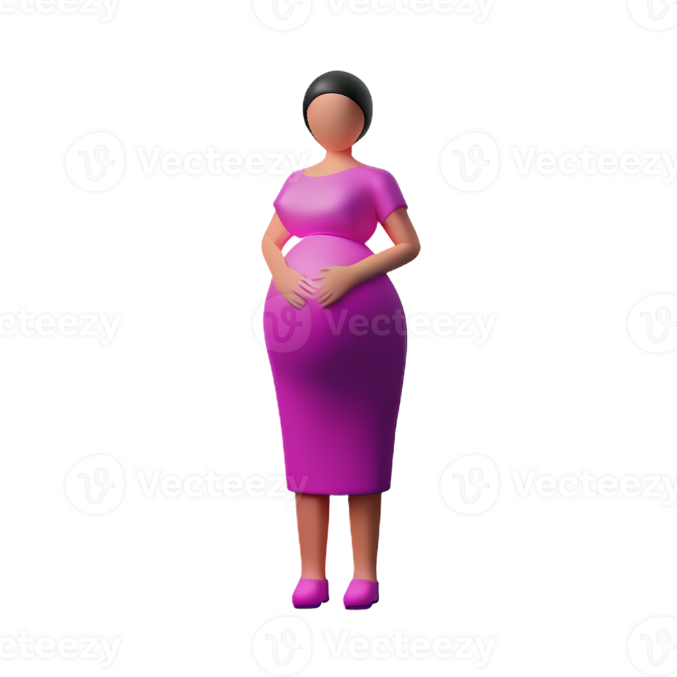 pregnant 3d rendering icon illustration png